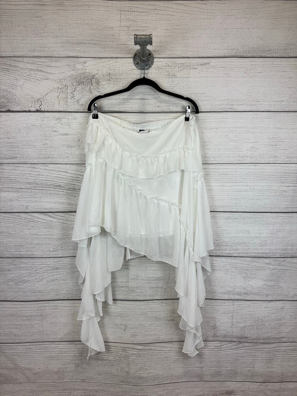 Shein Plus Size White Ruffle Handkerchief Skirt Size 4XL